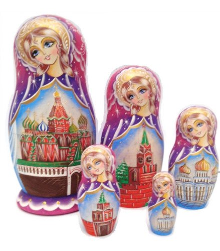 Muñecas Rusas Matrioska Navideña Decoraciones Hogar 21 Cm 5u