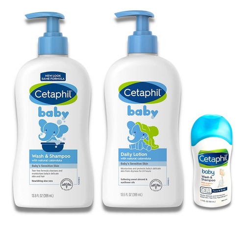 Shampoo Y Jabón  Y Crema Cetaphil Baby - mL a $160