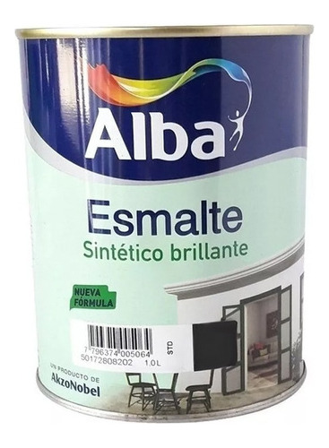Esmalte Sintetico Alba Standard Negro Brillante 4 L Protecci