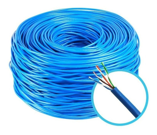 Cabo De Rede Cat5e Azul 50m 24awg Deko