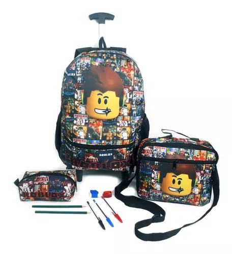 Mochila Masculina Escolar Juvenil Rodinha Roblox Lançamento em Promoção na  Americanas