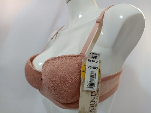Brasier Rosa Encaje Copa Preformada Carnival