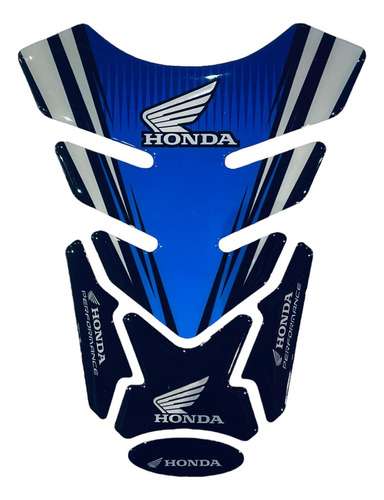 Sticker Cubre Tanque Moto Tankpad Silicon Honda Azul Racing