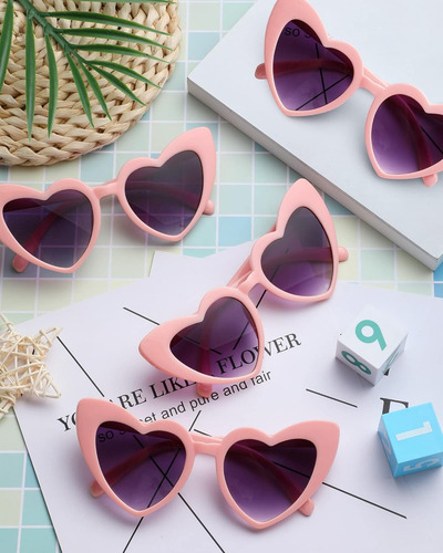 Gafas De Sol Lentes De Sol Con Forma De Corazón Clásico Para Mujervintage Niños Corazón Gafas De Sol Gafas De Sol Vintage Casual 12 unidades