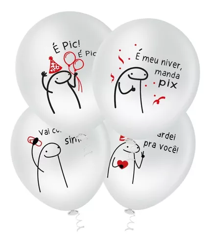 Balão - Bexiga Flork Meme - Bentô Aniversário - 25 Unidades