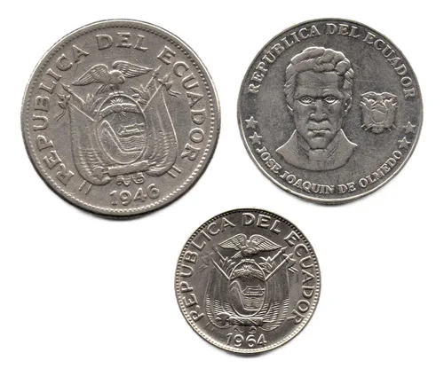Ecuador 10, 25 Centavos Y 1 Sucre 1946 - 2000 (Usado)