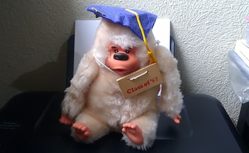 Vintage Russ Berrie Gonga Graduation Class '87 Monkey Plush