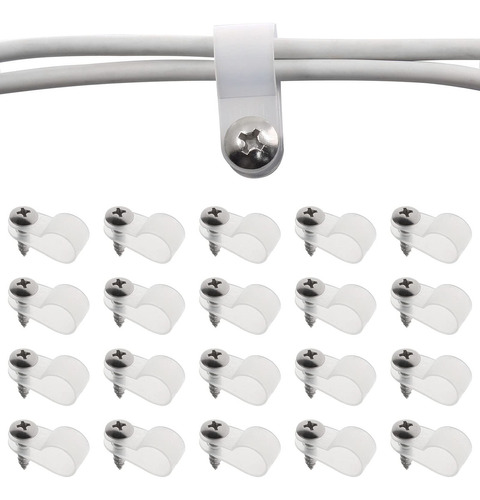 50pcs 3/8 Pulgadas Cuerda Luz P Estilo Clips Con Tornillos,