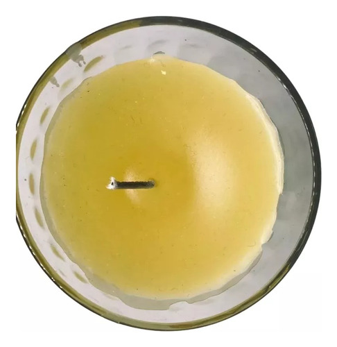 Veladora Color Amarilla Limonero En Vaso 100% Parafina 1 Pza