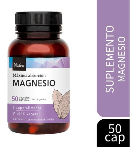 Magnesio Natier X50 Capsulas Sin Sabor