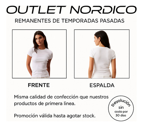Remera Mujer Algodon Peinado 24/1 Nordico Sport Essential