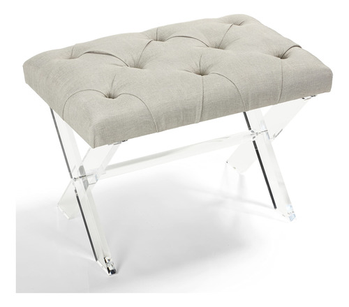 Cortesi Home Shayna X-bench - Otomana Con Patas Acrilicas Tr