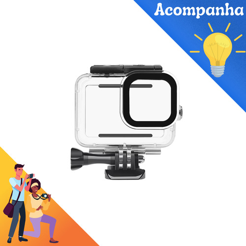 Caixa Case Estanque Gopro Hero 12 13 Prova Dágua Trava Dupla Vibe Shoot Original