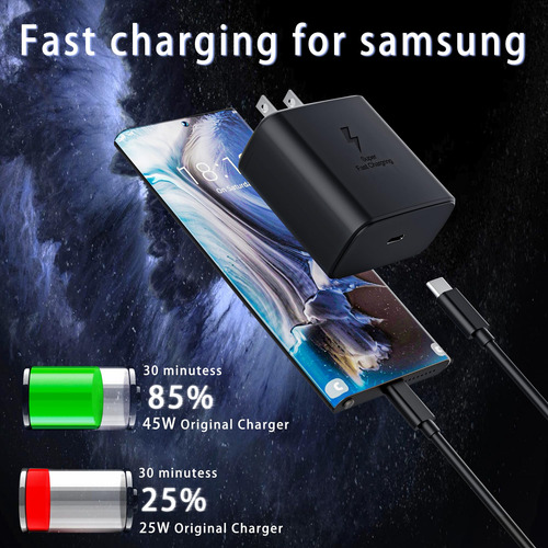 Cargador Usb C Samsung 45 W Paquete De 3 Galaxy S24 S23 S22 Color