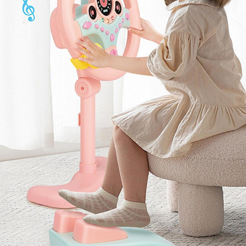 Volante Simulado Para Niños, Simulador De Asiento De Rosa