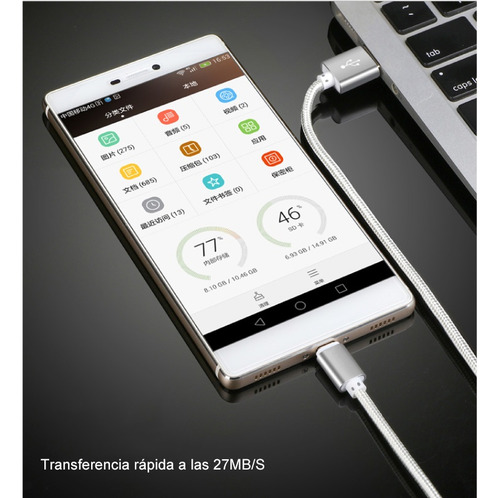 10pz Cable V8 Micro Usb Datos 1.5m Carga Rapida Uso Rudo