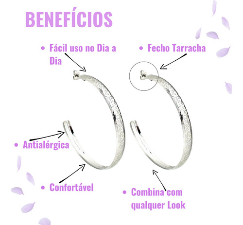Brinco Argola Grande Gabs Folheados Aço Inox 6cm