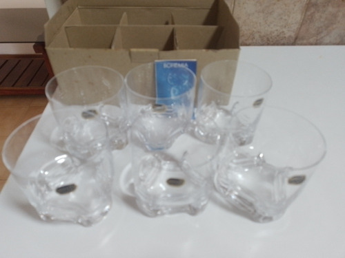 Vasos Cristal De Bohemia  (6 Vasos ) Nuevos En Su Caja 