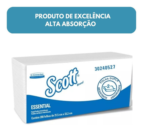 Papel Toalha Interfolha Folha Dupla Kleenex 400fls
