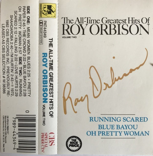 Roy Orbison The All Time G Hits Vo2 Cass Imp Usa Nvo Sellado