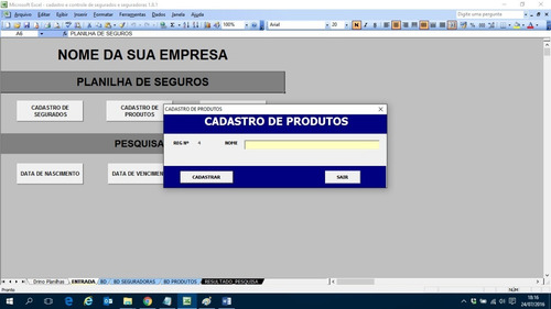 Planilha Para Cadastro E Controle De Segurado E Seguradora