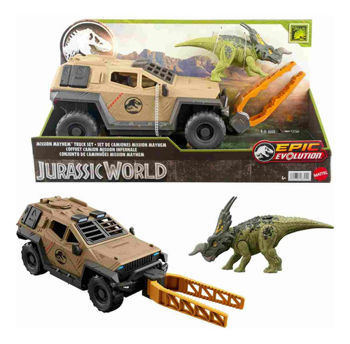 Jurassic World Dinosaurio Juguete Set Camión Misión Mayhem