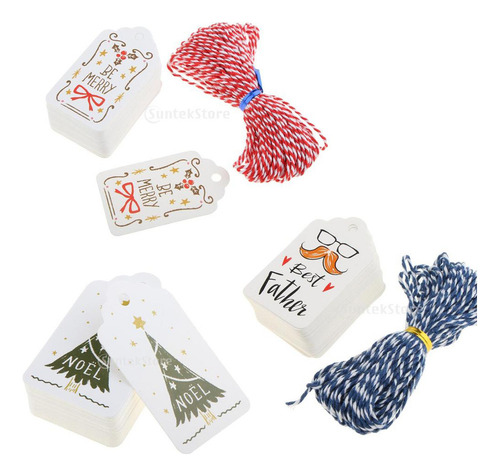 3 Paquete De 6x50 Etiquetas De Navidad En Papel 3 Piezas