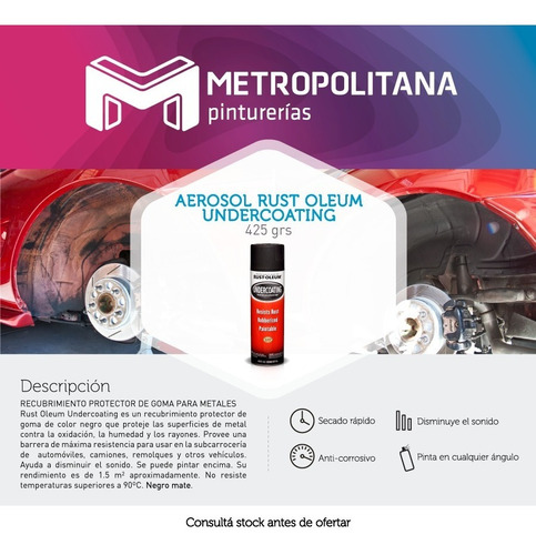 Aerosol Rust Oleum Undercoating Para Subcarrocerías | 425gr