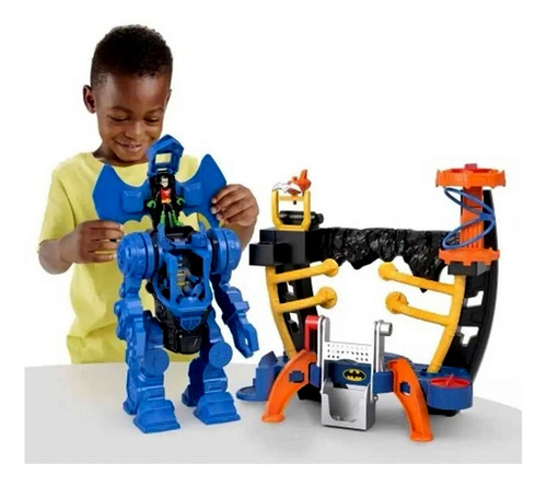 Conjunto Brinquedo Playset Grande Imaginext Robô Centro De Comando Robótico - Acompanha Mini Boneco Batman E Robin - Dc Super Friends - Fisher Price