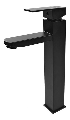 Monomando Para Lavabo Genflux Mmla165bka Cuello Alto Negro M Color Negro Mate