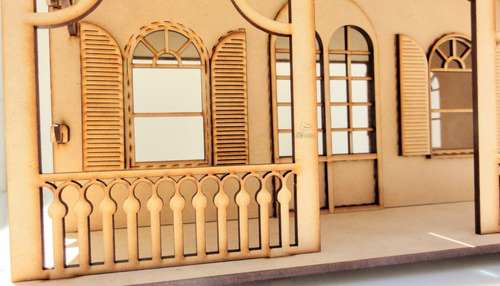 Imagen 7 de 10 de Casita De Muñecas - Mdf / Fibrofacil + Set Muebles X21