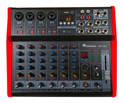 Mezcladora Amplificada Soundtrack Mix-8pc 8 Canales 150w X2