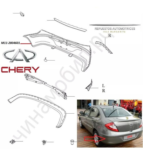 Parachoque Trasero Chery Orinoco 2008/2014 200