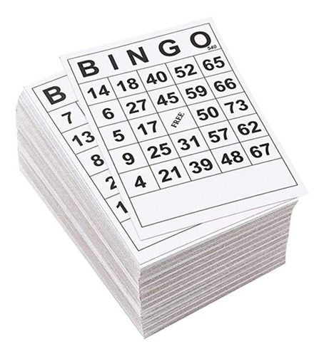 Tarjetas De Papel De Juego Bingo 1 En Una Sola 60 Hojas Sin