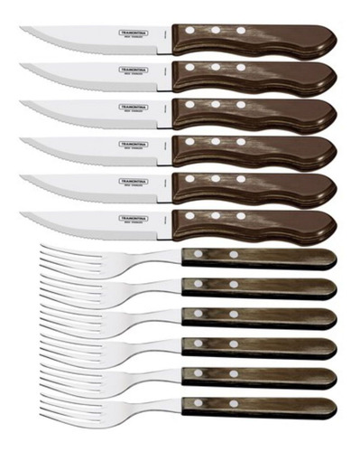 Faqueiro Para Churrasco Inox Tramontina 12 Pç Polywood Cas