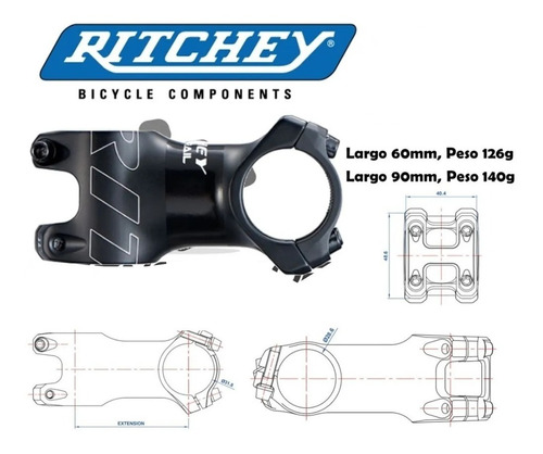 Espiga Ritchey Trail Aluminio Manubrio Biciclet Montaña Ruta