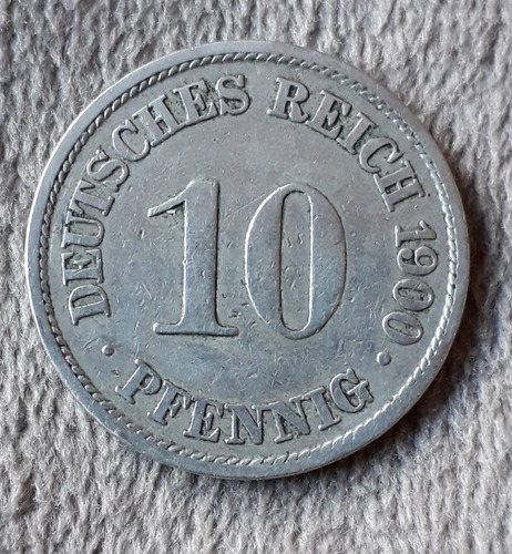 Moneda De Alemania Imperio 10 Pfenning Año 1900 Ceca A