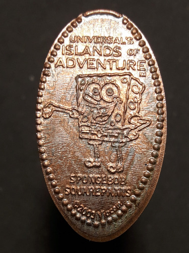 Moneda 1 Cent Dolar Elongada Universal Bob Esponja 