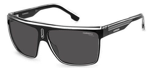 Gafas de sol solares polarizadas sólidas negras Carrera 22/n, diseño rectangular, lente gris