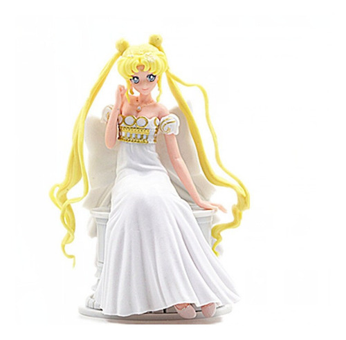 Figura Sailor Moon Prisma Lunar Escultura Vestido Blanco Pvc