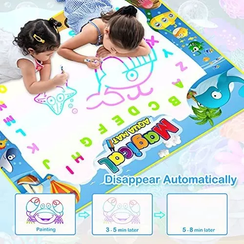 Obuby Water Magic Drawing Mat Kids 47x35 Inches Doodle Gifts Color Draw Board No Mess Coloring Painting Writing Educational Toys for Boys Girls Age