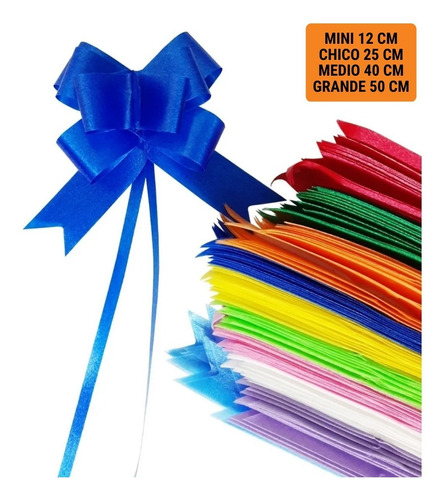 Moños Magicos Grande X50 Mate Todos Los Colores Para Regalo