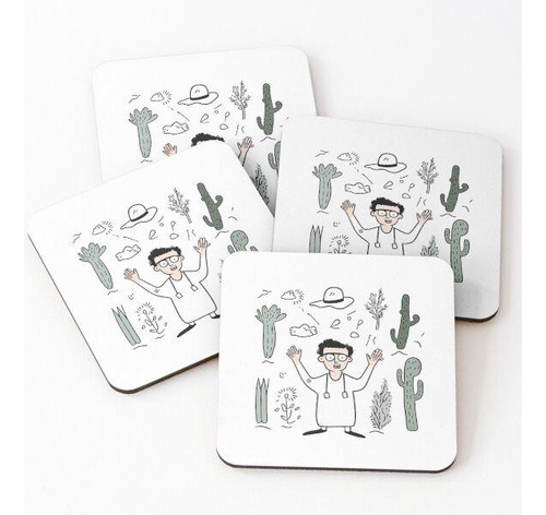 Set Posavasos Doctor En El Desierto, Garabateando Calidad Pr