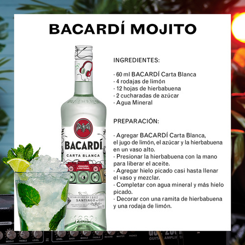 Ron Bacardí Blanco 700 Ml Music Edition
