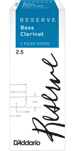 Rico Caña Clarinete Reserve 2.5  Eb Pack 5 Unidades