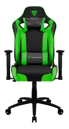 Cadeira de escritório ThunderX3 TGC12 EVO gamer ergonômica  verde com estofado de couro sintético y fibra de carbono