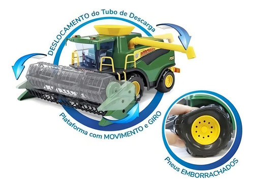 Brinquedo Trator Colheitadeira Fazendeiro Poliplac Verde Verde