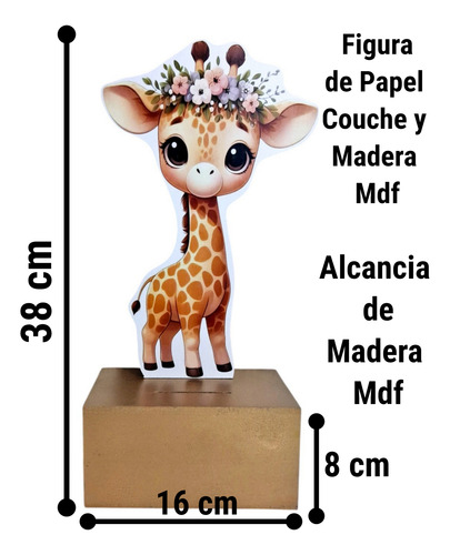 Alcancia Recuerdo O Centro De Mesa Jirafa Bautizo Jirafa Dorado