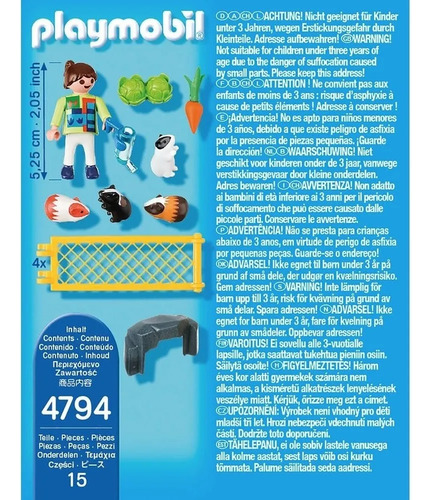 Playmobil - 4794 Niña Con Corral Y Hamster Azul
