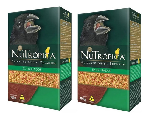 Kit 2 Unidades Ração Extrusada Para Curió 300g Nutrópica